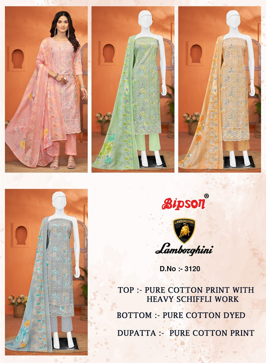 Lamborghini-3120 Bipson Prints Pure Cotton Pant Style Suits Wholesale