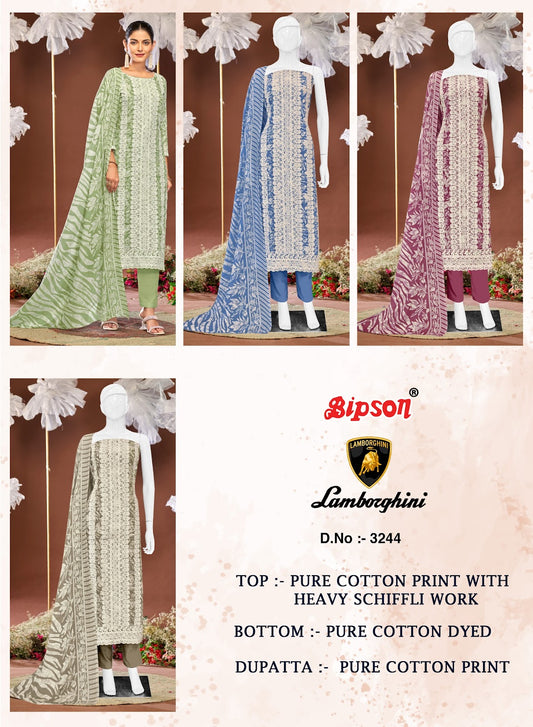 Lamborghini 3244 Bipson Prints Pure Cotton Pant Style Suits Wholesale Rate