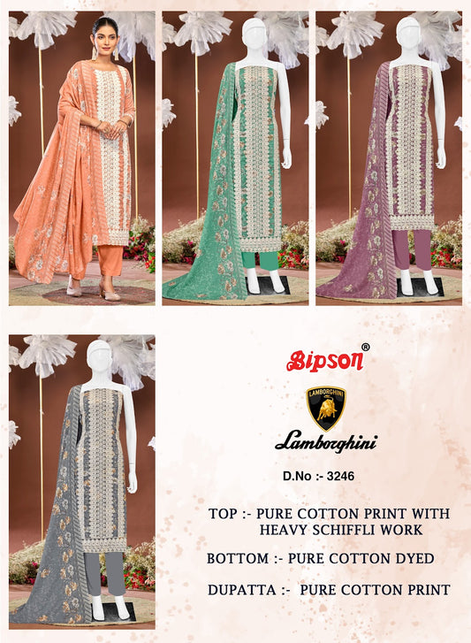 Lamborghini 3246 Bipson Prints Pure Cotton Pant Style Suits Exporter India