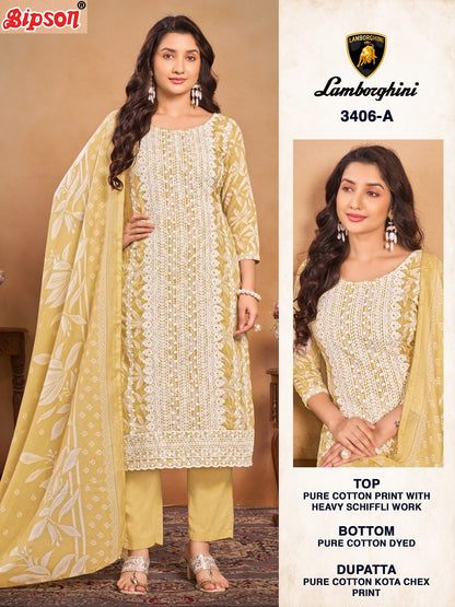 Lamborghini 3406 Bipson Prints Pure Cotton Pant Style Suits Supplier India