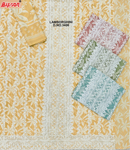 Lamborghini 3406 Bipson Prints Pure Cotton Pant Style Suits Supplier India