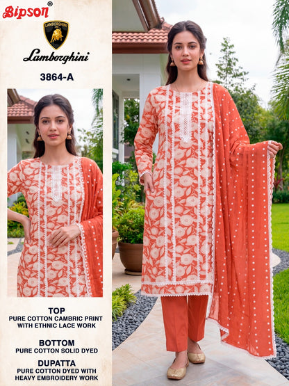 Lamborghini 3864 Bipson Prints Cotton Pant Style Suits Supplier India