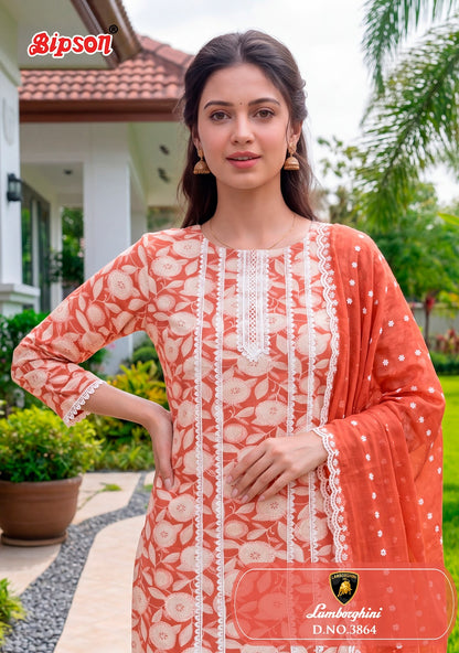 Lamborghini 3864 Bipson Prints Cotton Pant Style Suits Supplier India