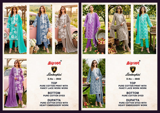 Lamborghini 3944-3946 Bipson Prints Cotton Pant Style Suits Wholesaler Ahmedabad