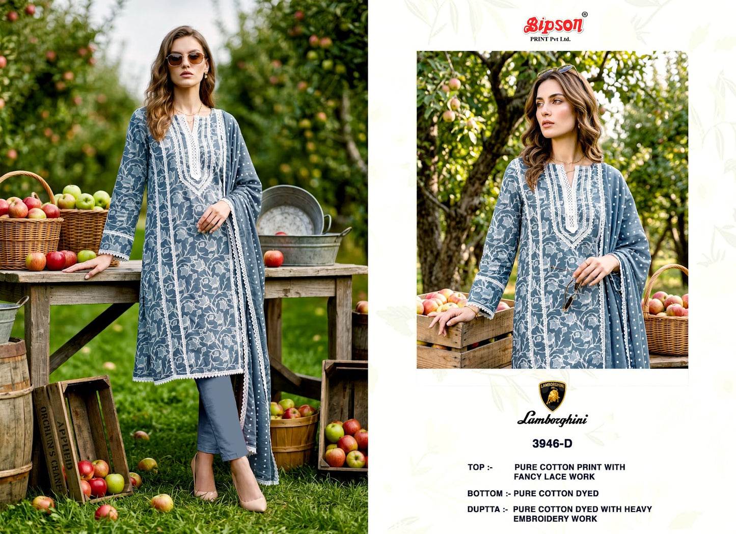 Lamborghini 3944-3946 Bipson Prints Cotton Pant Style Suits Wholesaler Ahmedabad