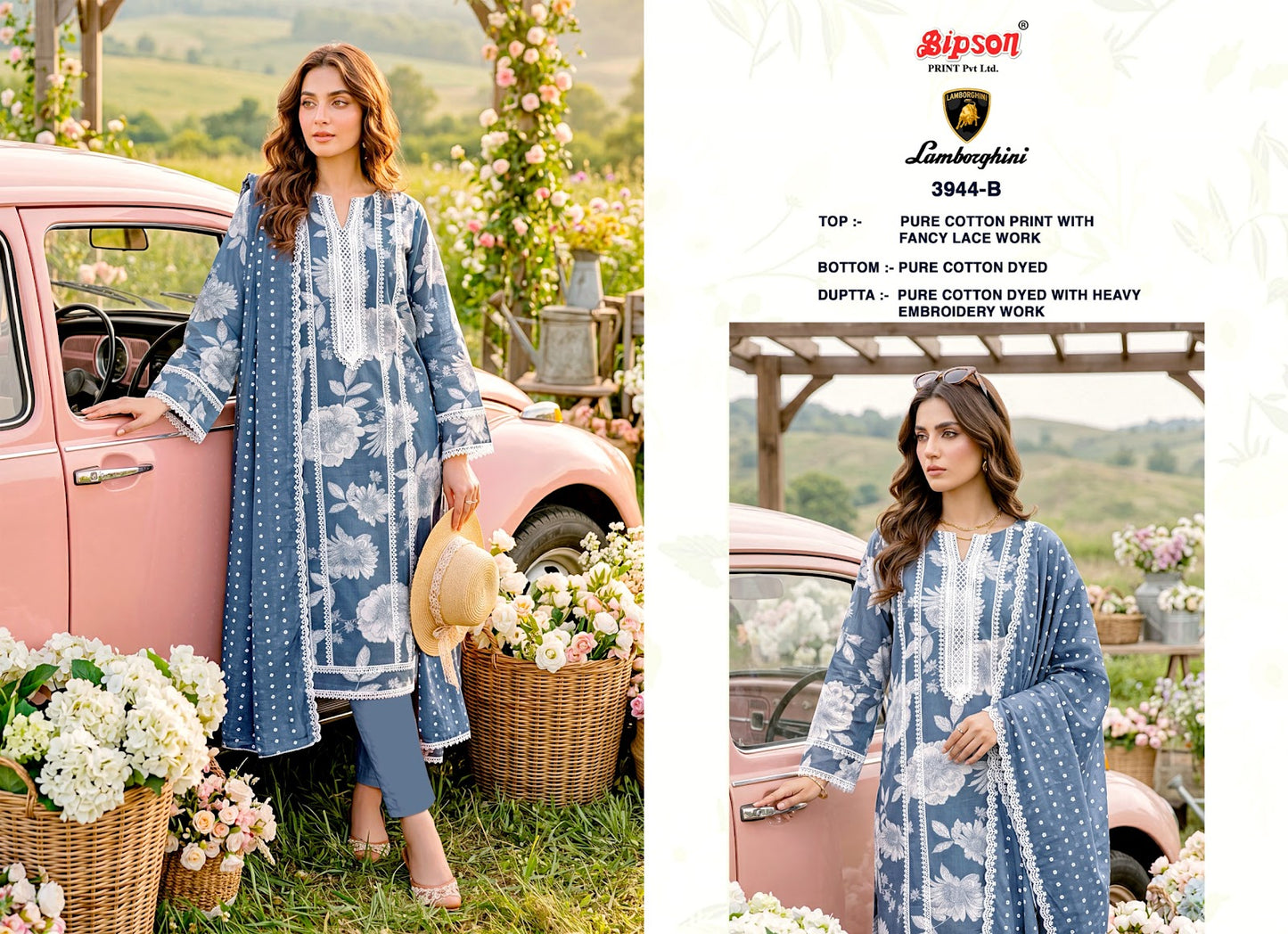 Lamborghini 3944-3946 Bipson Prints Cotton Pant Style Suits Wholesaler Ahmedabad