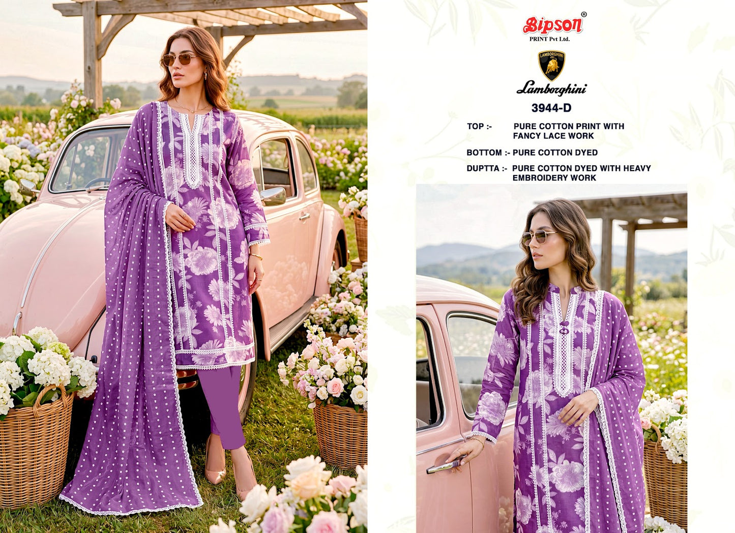 Lamborghini 3944-3946 Bipson Prints Cotton Pant Style Suits Wholesaler Ahmedabad