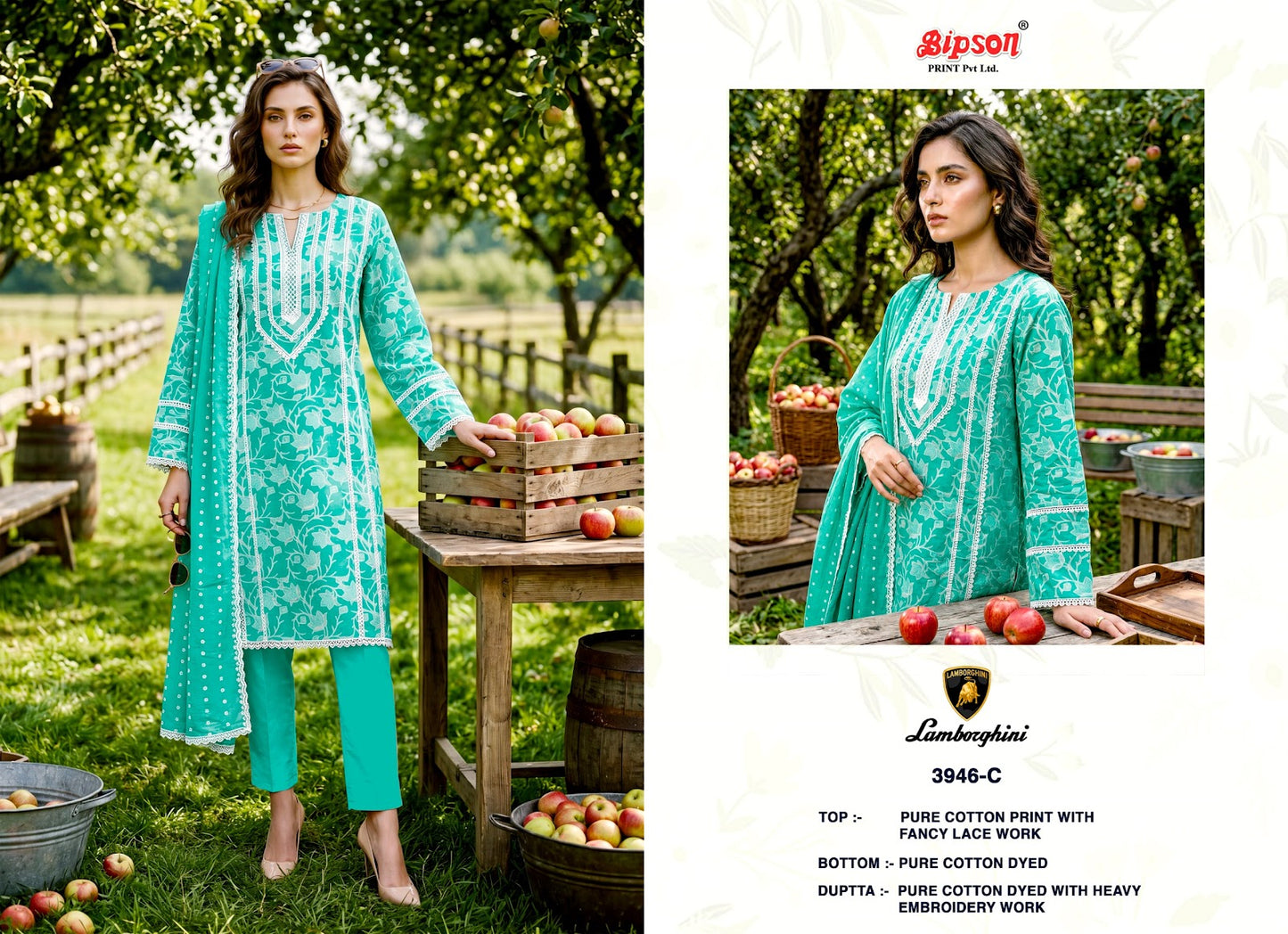 Lamborghini 3944-3946 Bipson Prints Cotton Pant Style Suits Wholesaler Ahmedabad