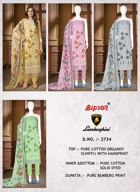 Lamborgini 2734 Bipson Prints Cotton Pant Style Suits Supplier Ahmedabad