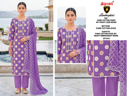 Lamborgini 3714 Bipson Prints Cotton Pant Style Suits Wholesale Rate