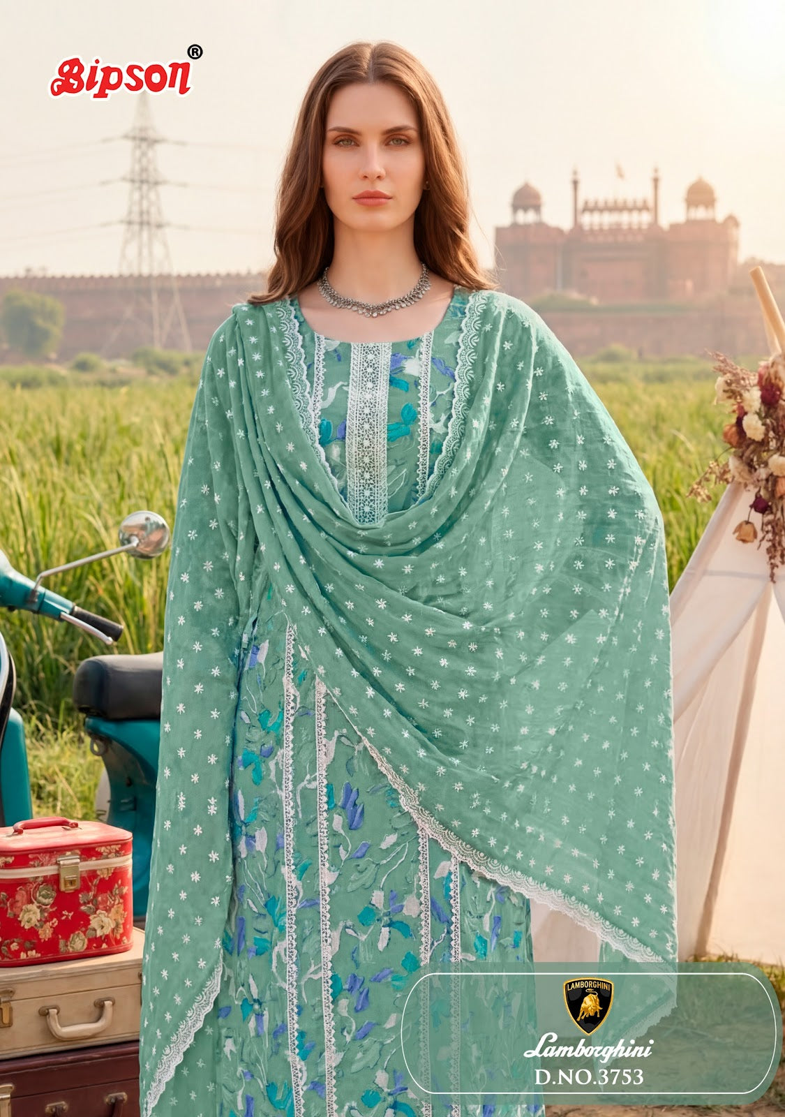 Lamborgini 3753 Bipson Prints Cotton Pant Style Suits Wholesale