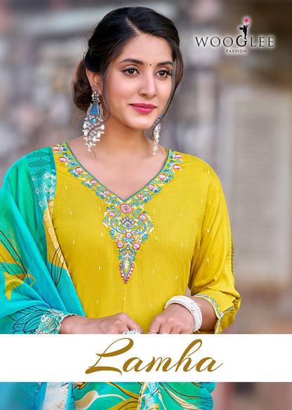 Lamha Wooglee Rayon Readymade Pant Style Suits Wholesale Price