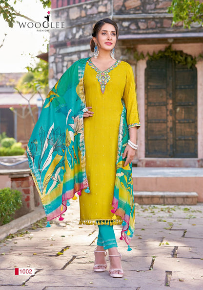 Lamha Wooglee Rayon Readymade Pant Style Suits Wholesale Price