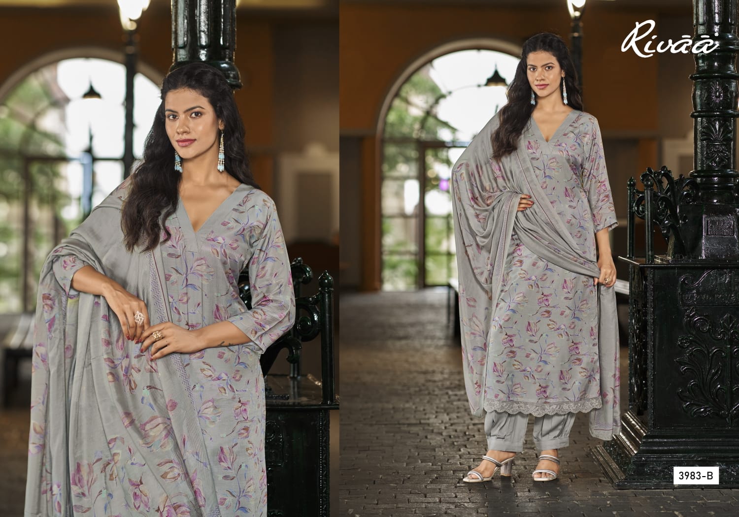 Sinhan Aksr Roman Silk Readymade Plazzo Style Suits Supplier