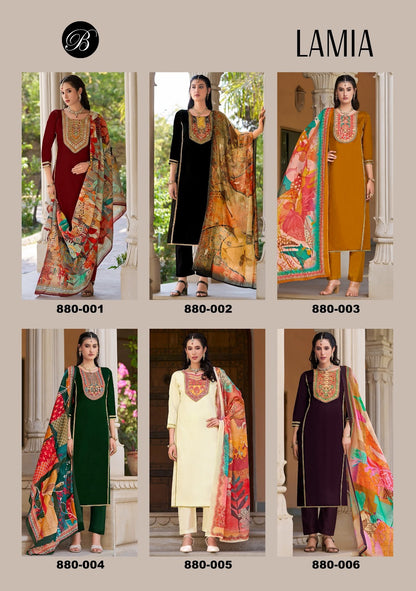 Lamia Belliza Designer Studio Pure Jam Karachi Salwar Suits Exporter Gujarat