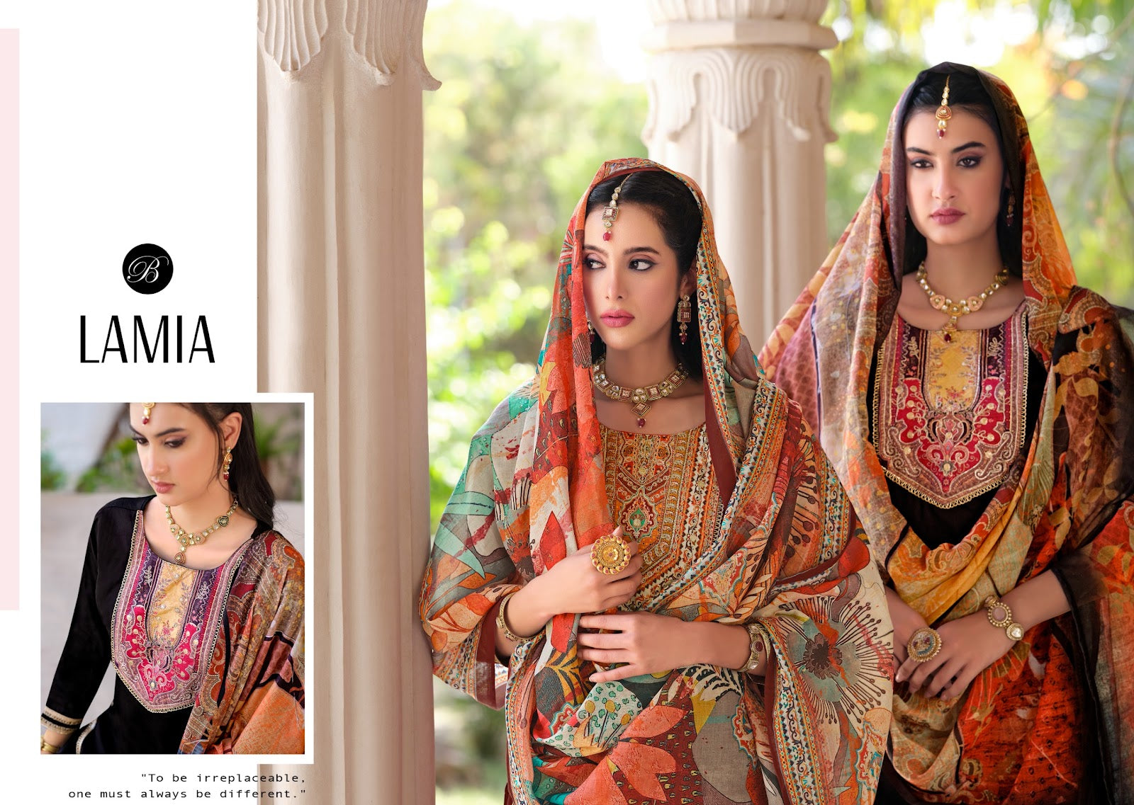 Lamia Belliza Designer Studio Pure Jam Karachi Salwar Suits Exporter Gujarat