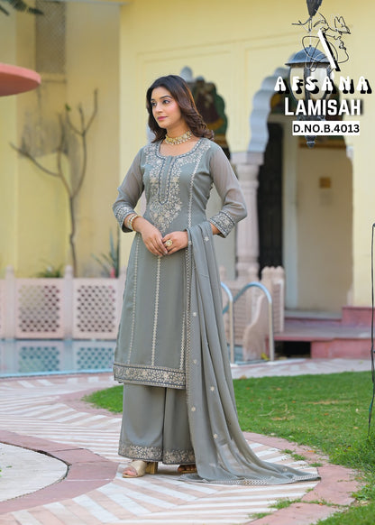 Lamisah Afsana Georgette Readymade Plazzo Style Suits Wholesaler