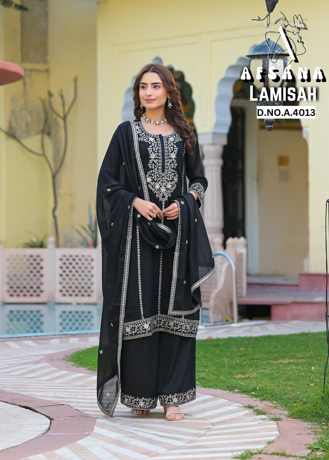 Lamisah Afsana Georgette Readymade Plazzo Style Suits Wholesaler
