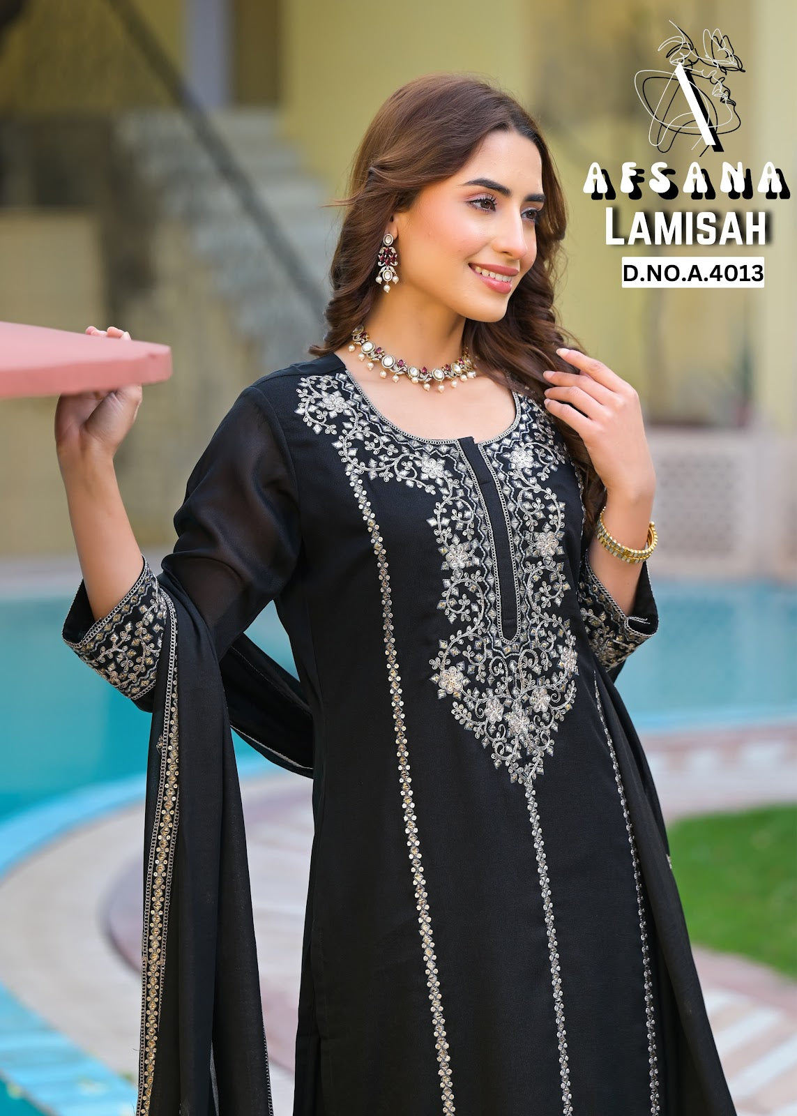 Lamisah Afsana Georgette Readymade Plazzo Style Suits Wholesaler