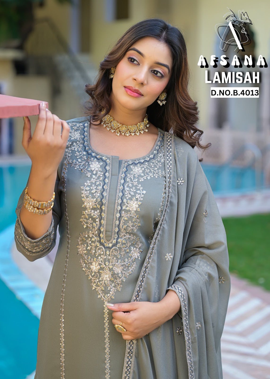Lamisah Afsana Georgette Readymade Plazzo Style Suits Wholesaler