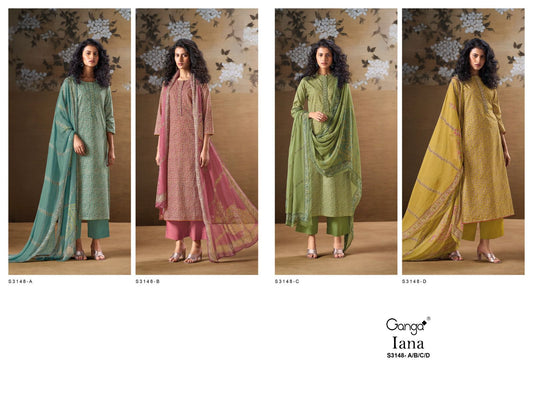 Lana S3148 Ganga Cotton Plazzo Style Suits Supplier Gujarat