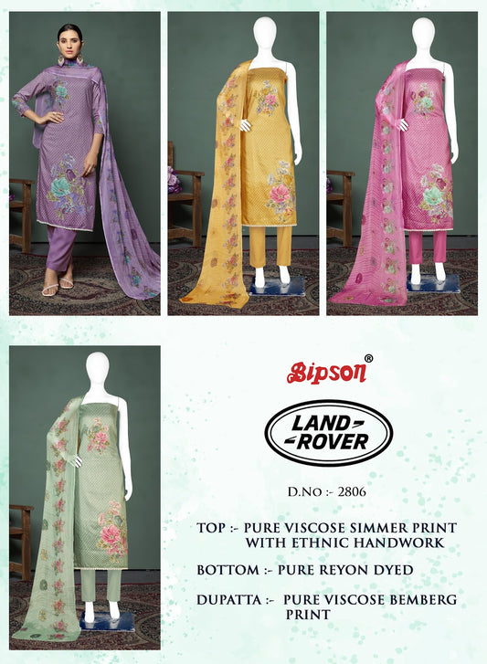 Land Rover 2806 Bipson Prints Viscose Simmer Pant Style Suits Wholesaler Ahmedabad
