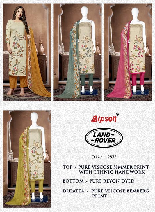 Land Rover 2835 Bipson Prints Viscose Simmer Pant Style Suits Supplier Ahmedabad