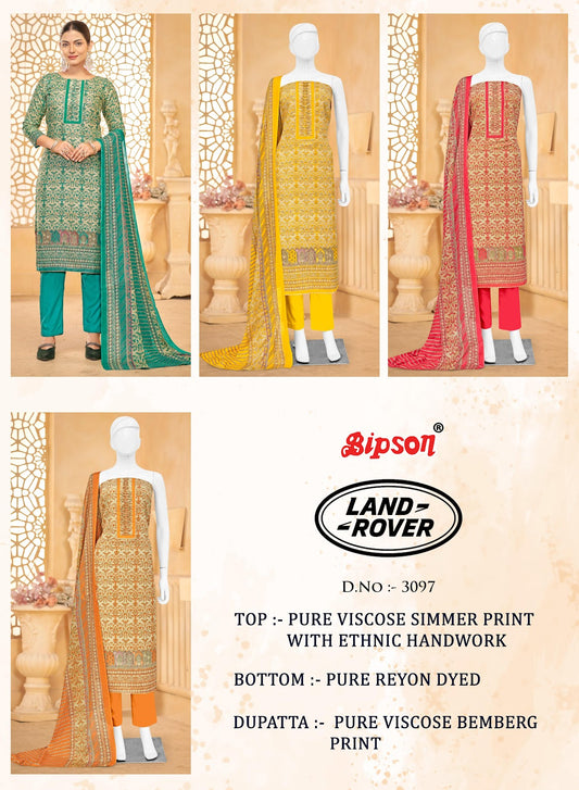 Land Rover 3097 Bipson Prints Pure Viscose Pant Style Suits Wholesale Rate