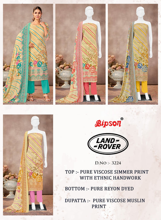 Land Rover 3224 Bipson Prints Pure Viscose Pant Style Suits Wholesaler India