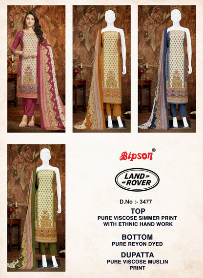 Land Rover 3477 Bipson Prints Pure Viscose Pant Style Suits Wholesaler India