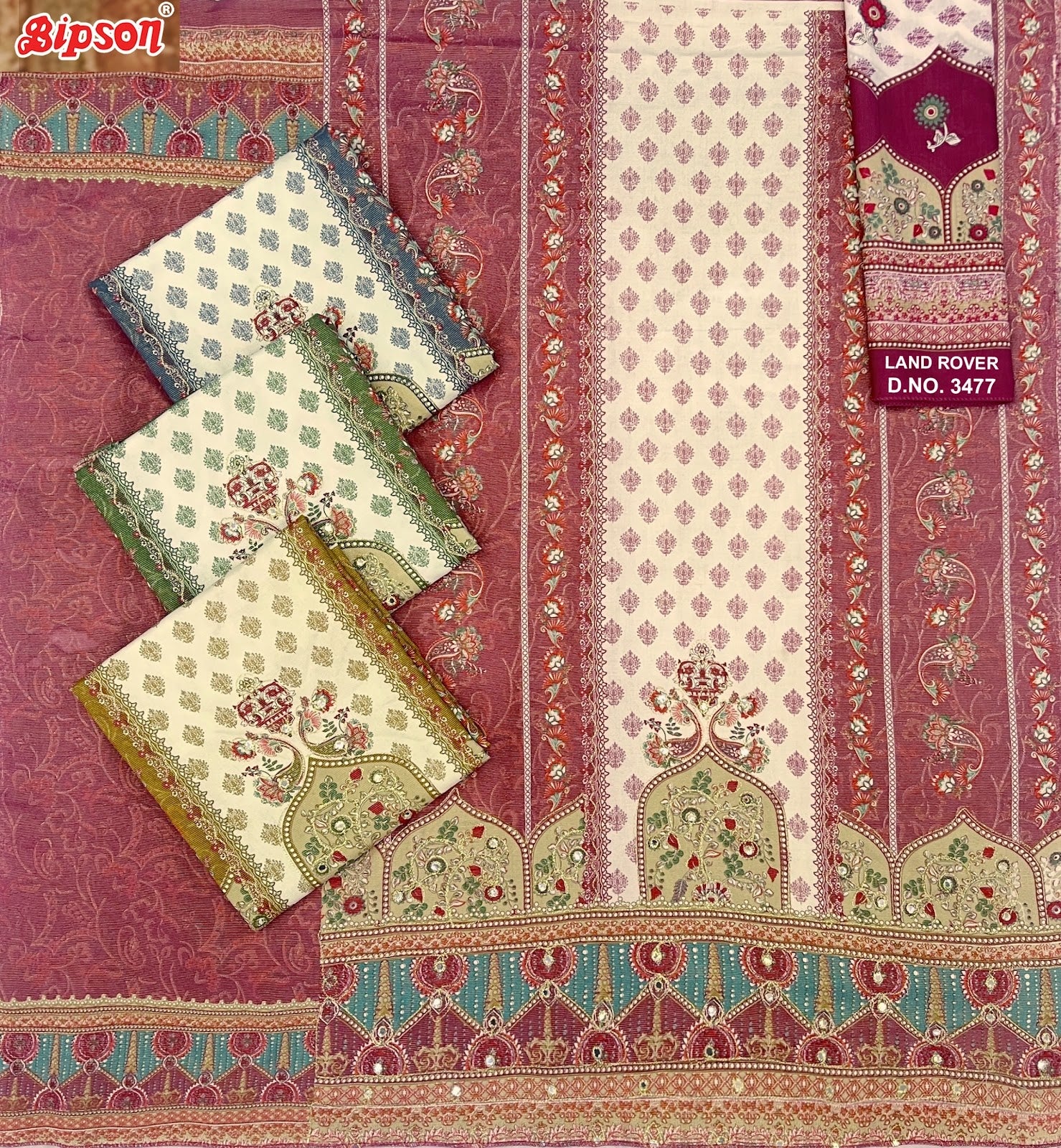 Land Rover 3477 Bipson Prints Pure Viscose Pant Style Suits Wholesaler India