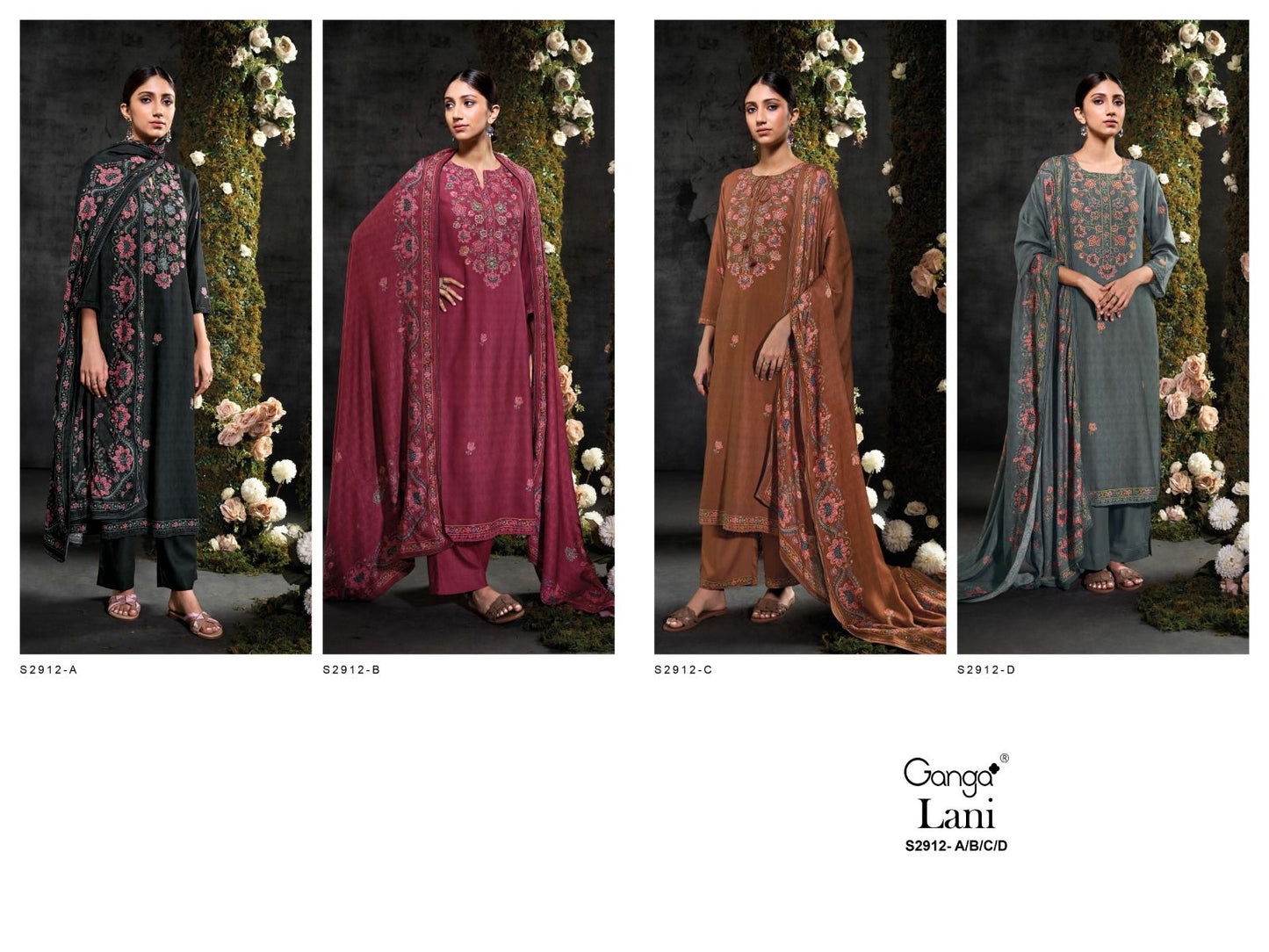 Lani S2912 Ganga Premium Pashmina Suits Manufacturer Gujarat