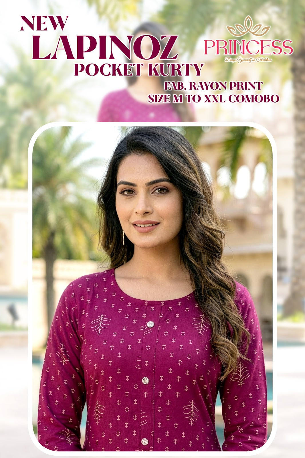 Lapinoz Princess Creation Reyon Knee Length Kurtis Supplier Gujarat