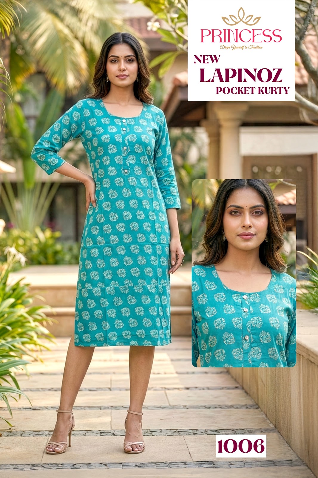 Lapinoz Princess Creation Reyon Knee Length Kurtis Supplier Gujarat