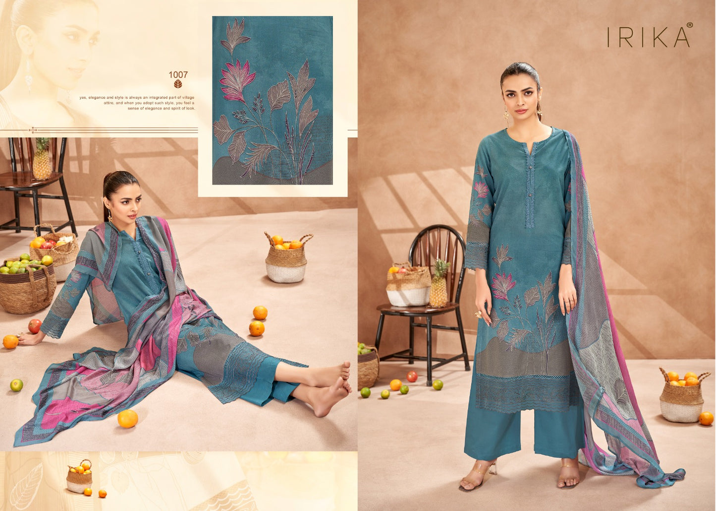 Laren Irika Cambric Cotton Plazzo Style Suits Wholesaler