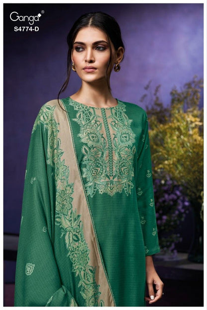 Larya 4774 Ganga Cotton Plazzo Style Suits Manufacturer Ahmedabad