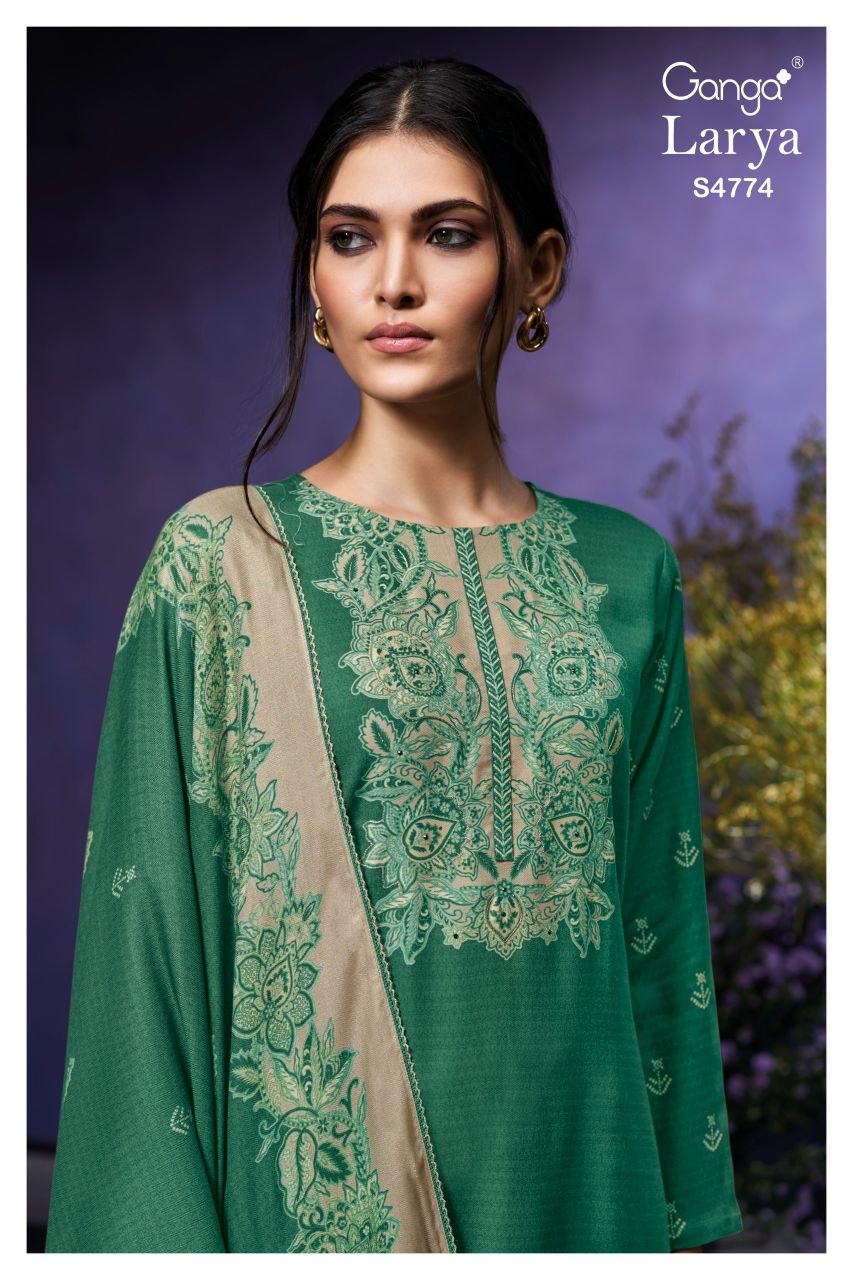 Larya 4774 Ganga Cotton Plazzo Style Suits Manufacturer Ahmedabad