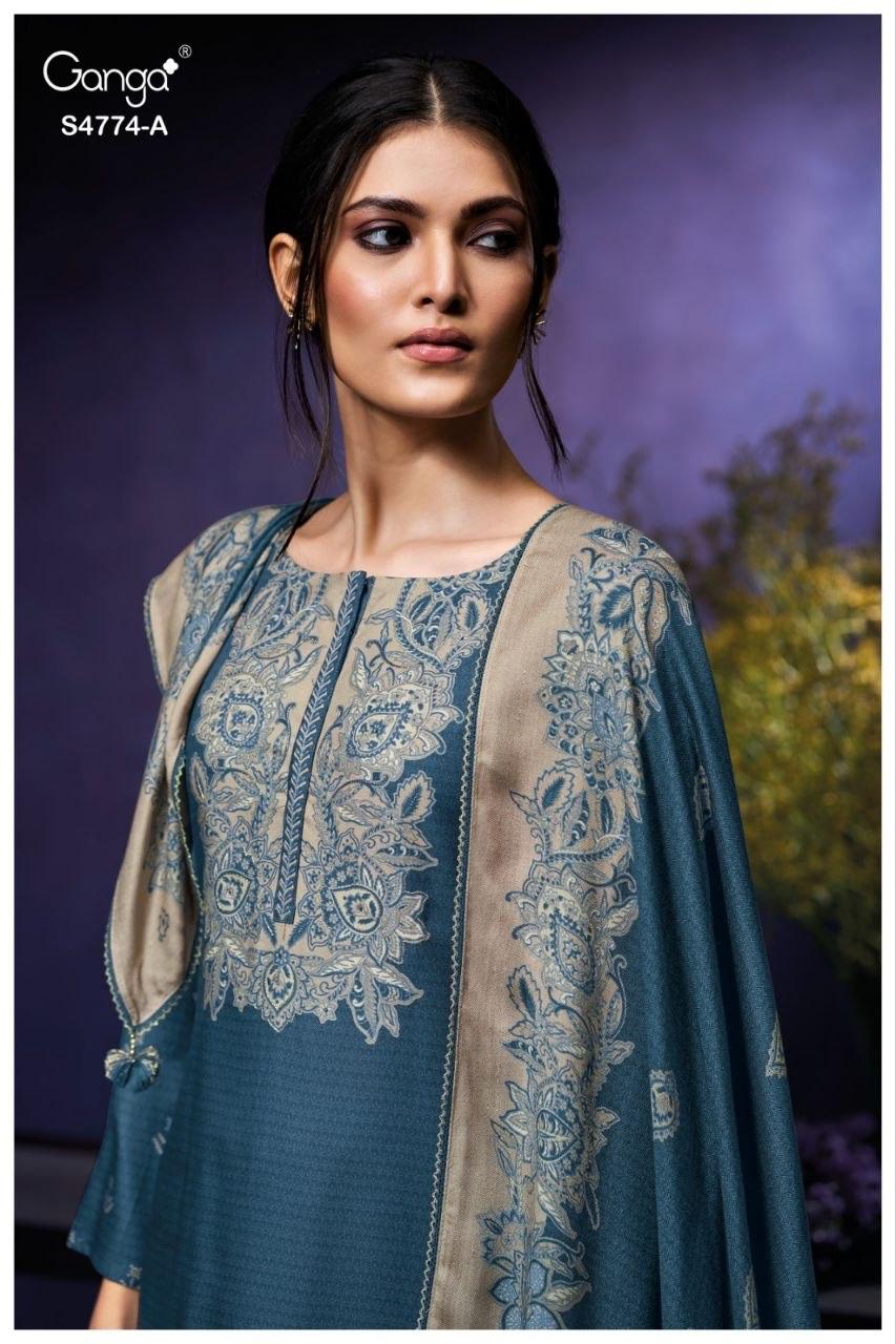 Larya 4774 Ganga Cotton Plazzo Style Suits Manufacturer Ahmedabad