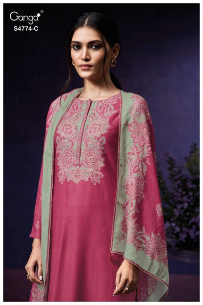Larya 4774 Ganga Cotton Plazzo Style Suits Manufacturer Ahmedabad