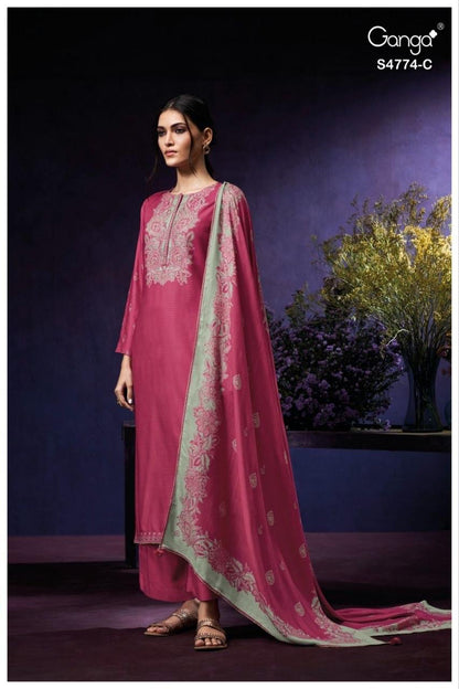 Larya 4774 Ganga Cotton Plazzo Style Suits Manufacturer Ahmedabad