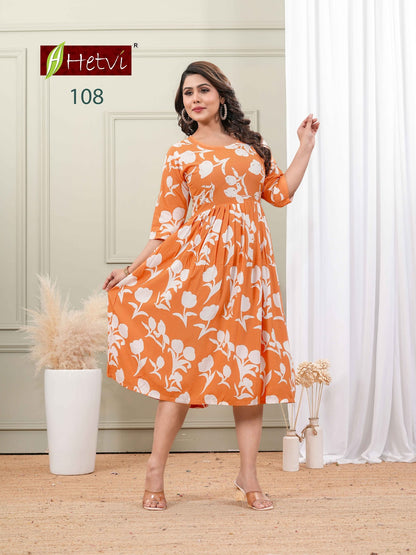 Lashita Hetvi Reyon Anarkali Kurtis Supplier India