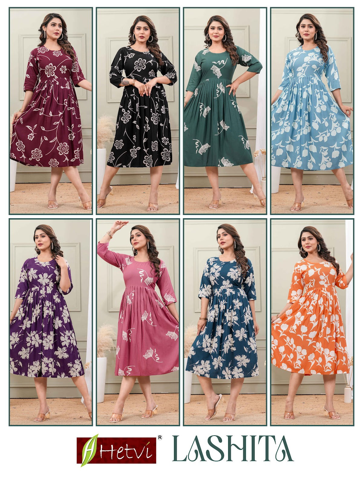 Lashita Hetvi Reyon Anarkali Kurtis Supplier India