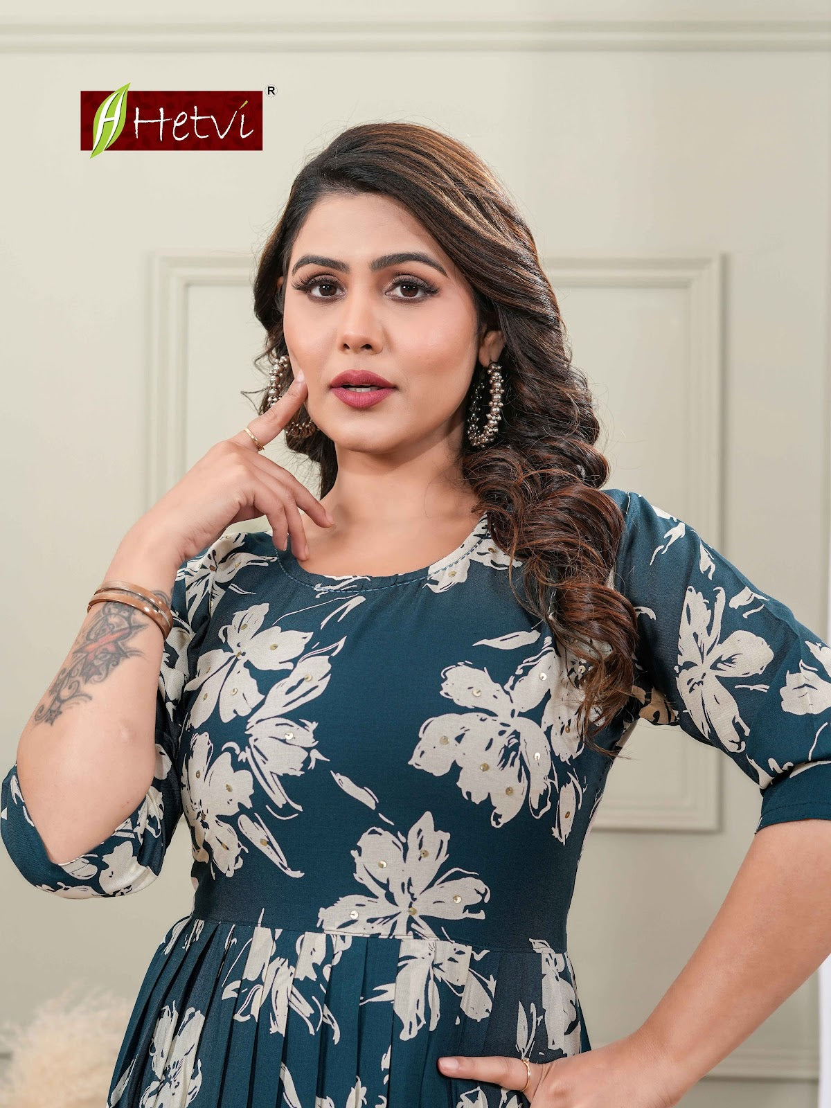 Lashita Hetvi Reyon Anarkali Kurtis Supplier India