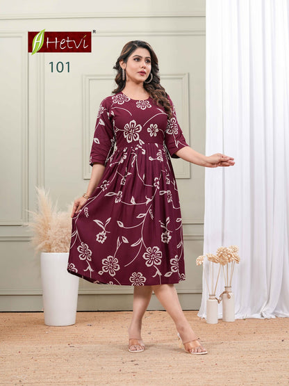 Lashita Hetvi Reyon Anarkali Kurtis Supplier India