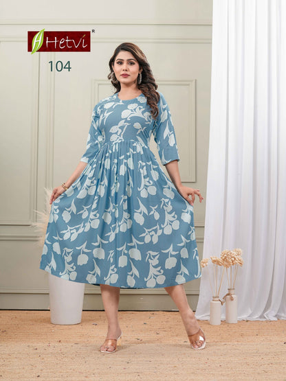 Lashita Hetvi Reyon Anarkali Kurtis Supplier India