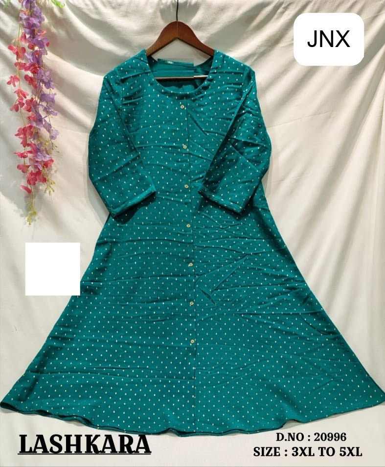 Lashkara 011225 Jnx Vertican Foil Plus Size Kurtis Supplier Gujarat
