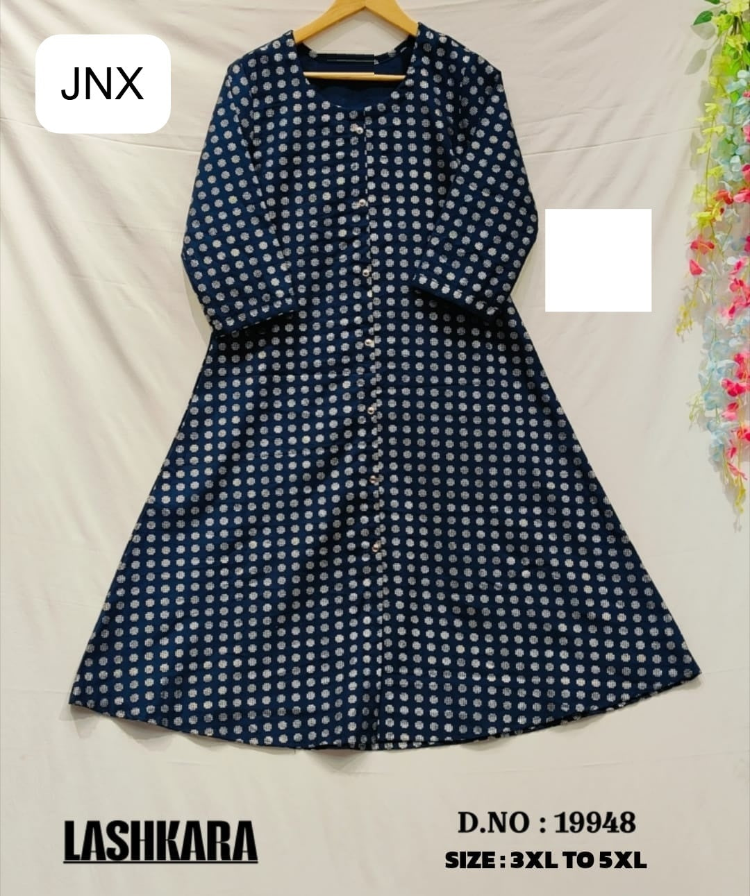 Lashkara 011225 Jnx Vertican Foil Plus Size Kurtis Supplier Gujarat