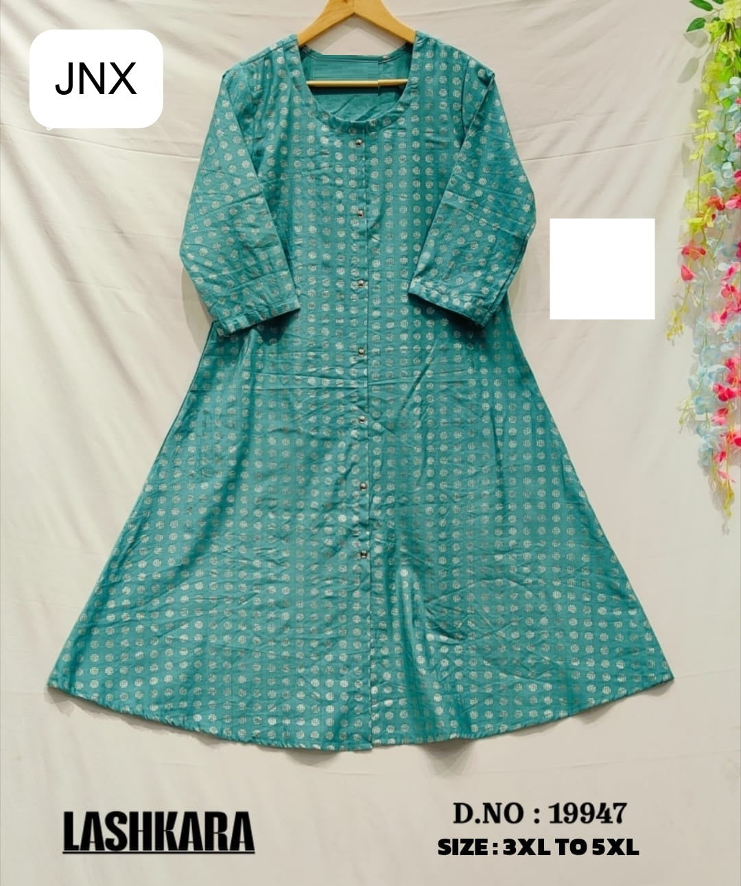 Lashkara 011225 Jnx Vertican Foil Plus Size Kurtis Supplier Gujarat
