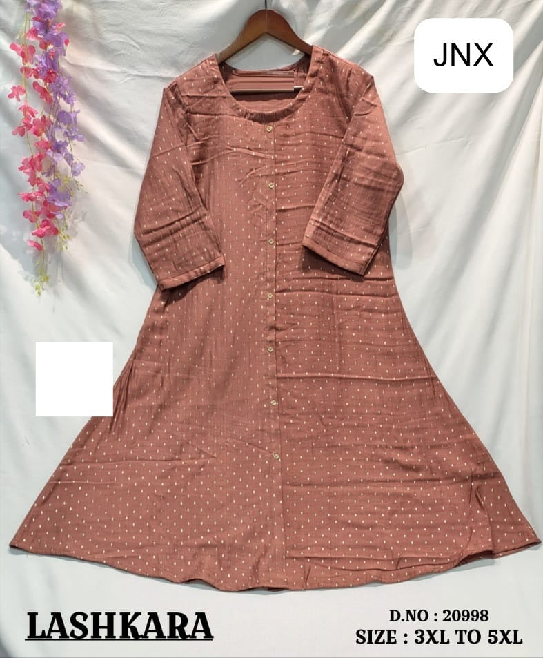 Lashkara 011225 Jnx Vertican Foil Plus Size Kurtis Supplier Gujarat