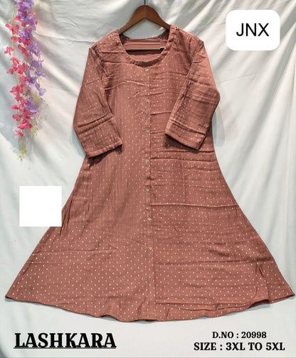 Lashkara 011225 Jnx Vertican Foil Plus Size Kurtis Supplier Gujarat